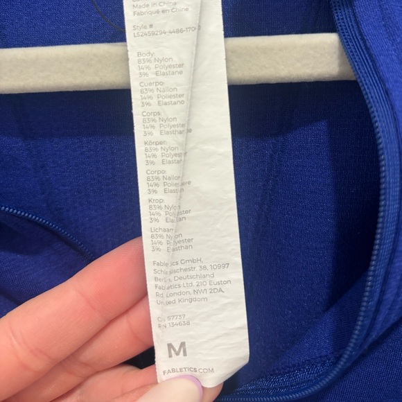 Fabletics Blue Half Zip Athletic Pullover Top Medium Activewear - Picture 4 of 5